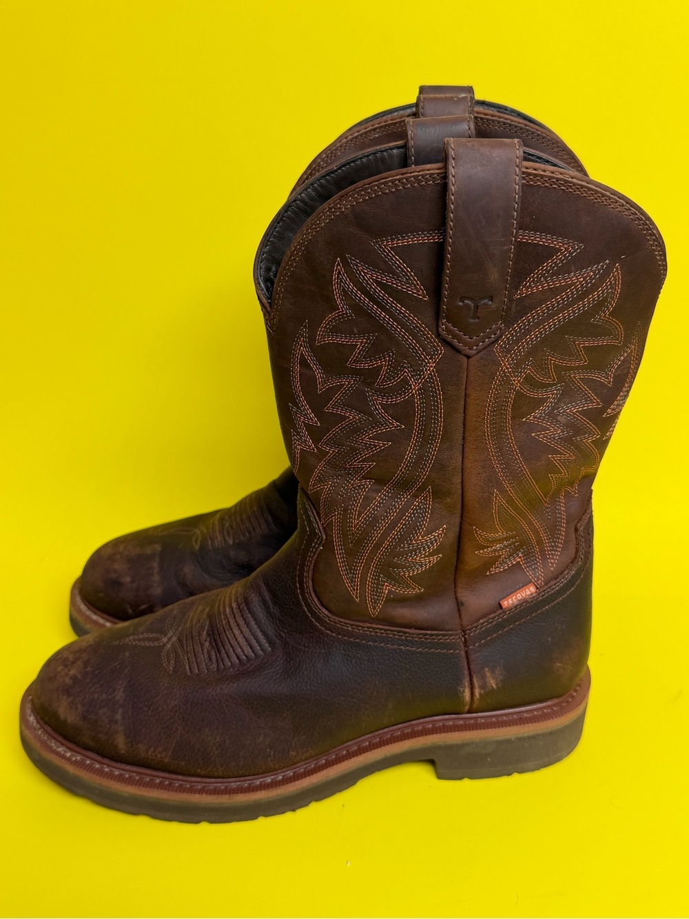 Tecovas Men's Longhaul Tobacco Brown Composite Toe Waterproof Work Boots 10 EE